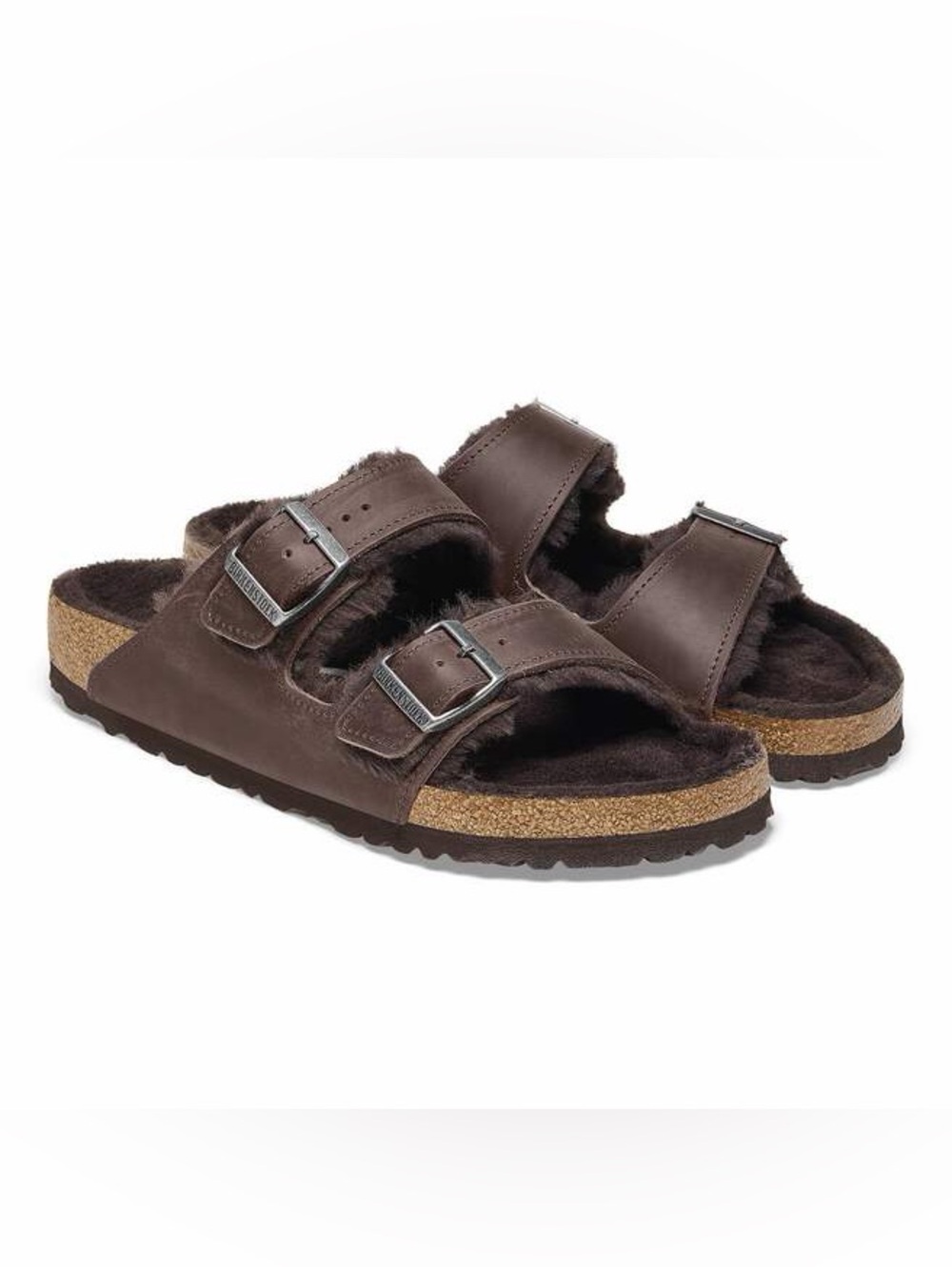 NWOB Birkenstock Arizona Shearling Sandals in Habana oiled leather size 45